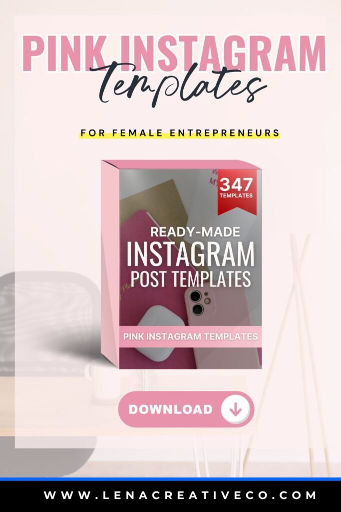 Pink Instagram Templates for female entrepreneurs